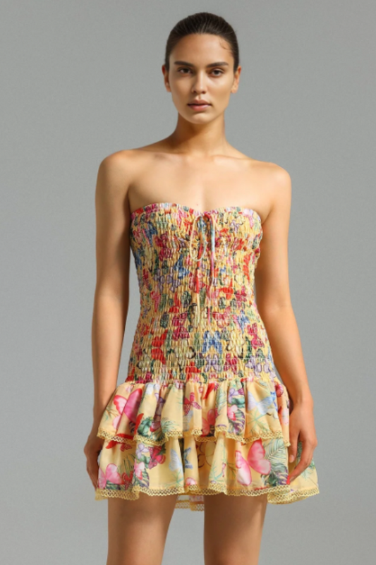 Naja Layered Printed Mini Dress