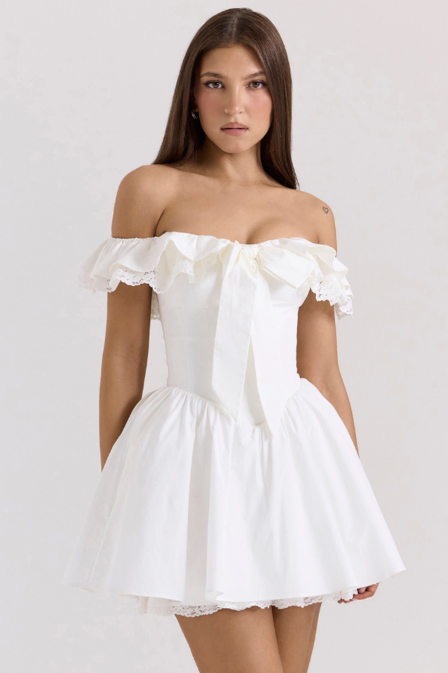 Jaide Cotton Off Shoulder Corset Dress