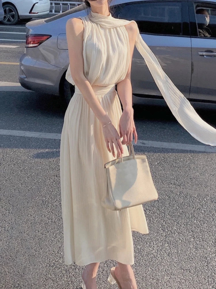 Casual Fairy White Beach Sleeveless Dress