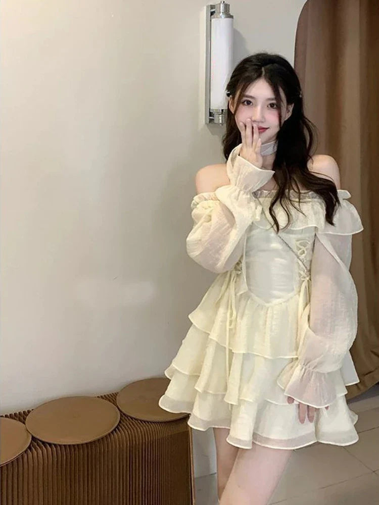 ruffled one piece dress