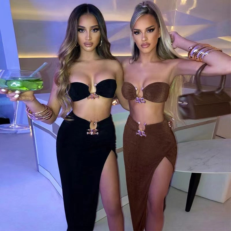 Summer Sexy Fashion Party Split Two Piece Dress