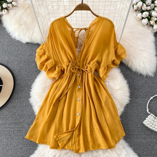 Spring Summer Boho Mini Dress