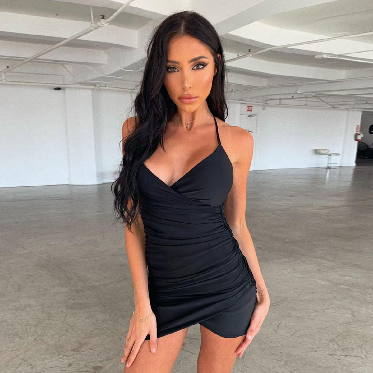 Sexy Sling Backless Crimp Hip Skirt