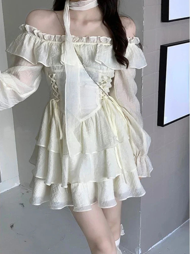 ruffled one piece dress