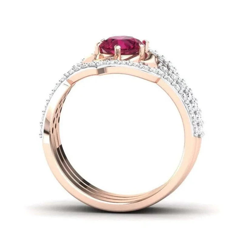 The Ruby Rose Inlaid Ring