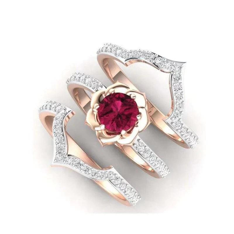 The Ruby Rose Inlaid Ring