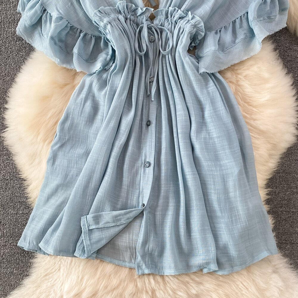 Spring Summer Boho Mini Dress