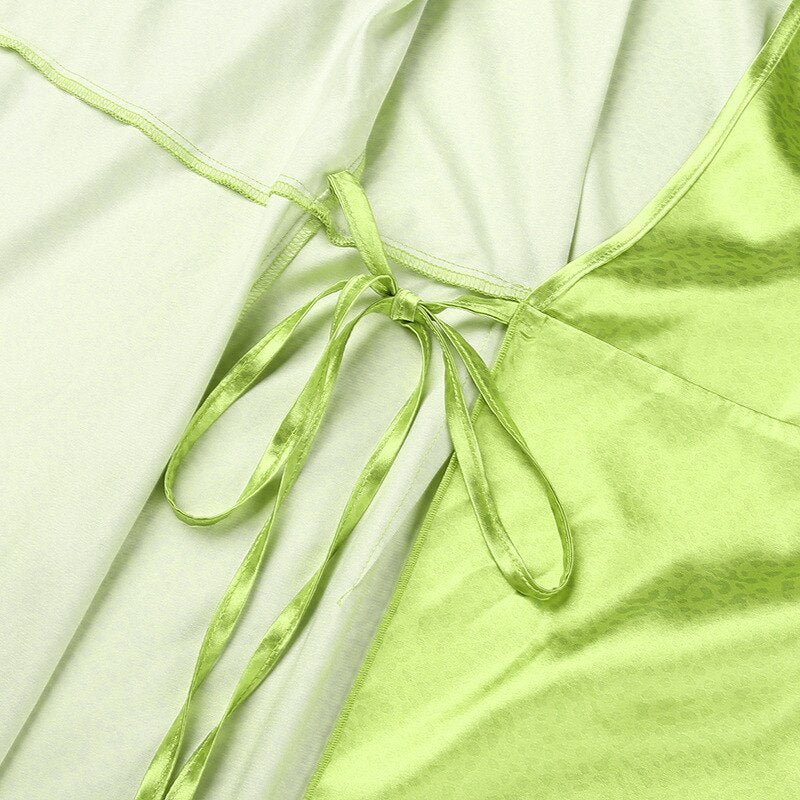 Spring Dress V-neck Feather Long Sleeve Print Mini Party Dress