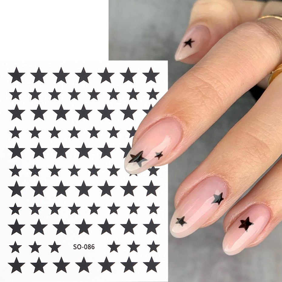 Silver Star Nail Stickers