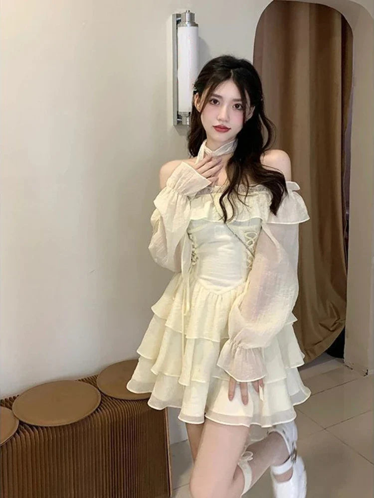 ruffled one piece dress