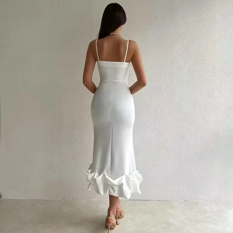 Sexy Sleeveless Backless Midi Dress