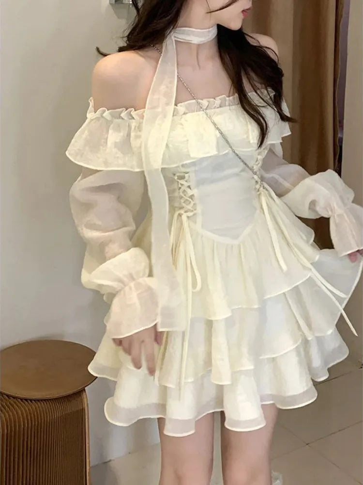 ruffled one piece dress