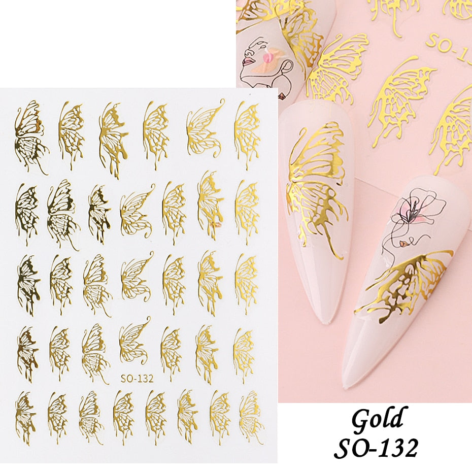 Silver Star Nail Stickers