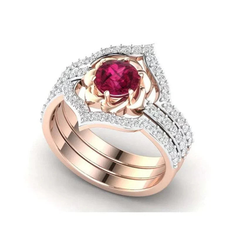The Ruby Rose Inlaid Ring