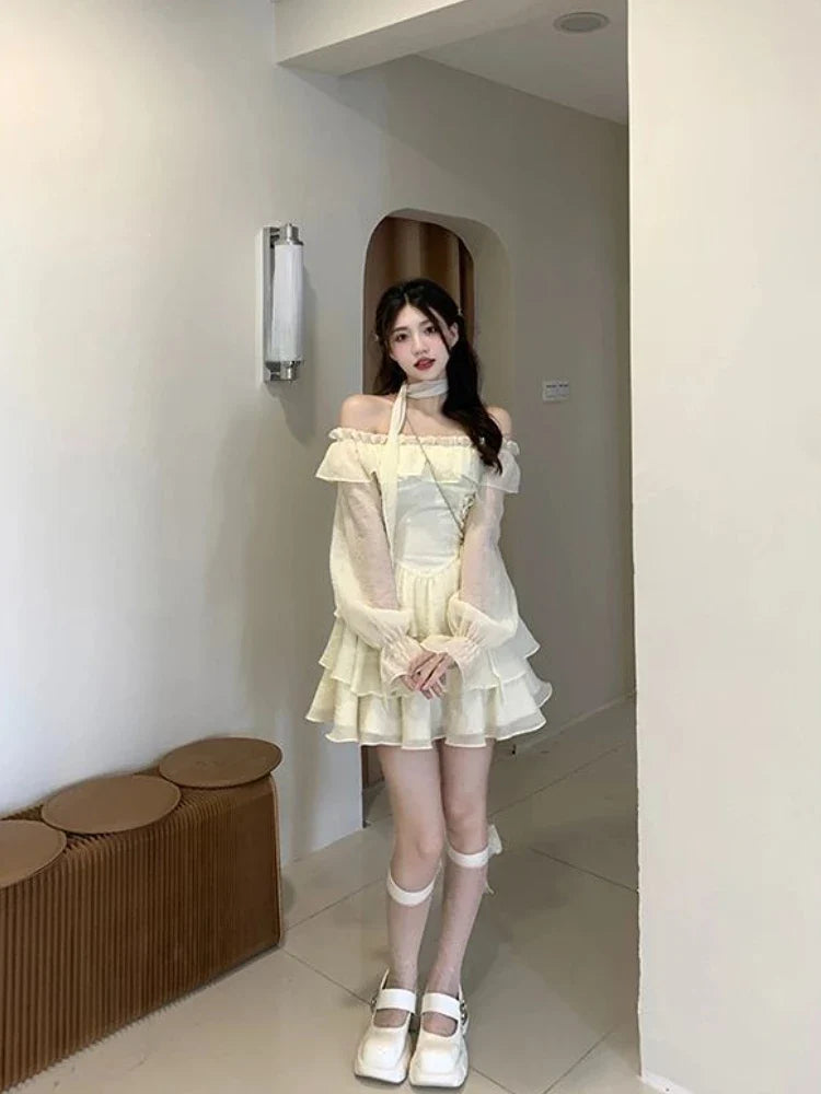 ruffled one piece dress