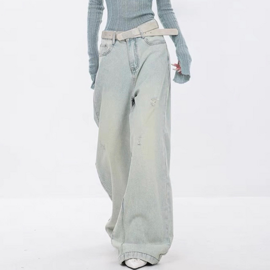 Vintage Light Blue Straight Baggy Jeans