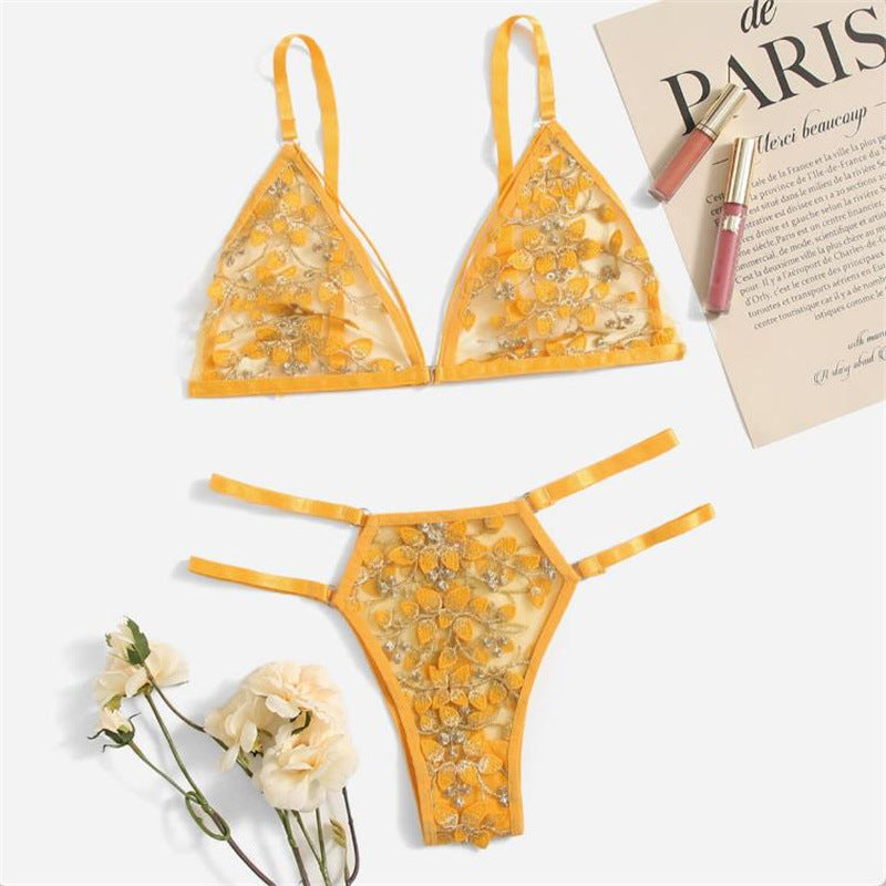 Sunshine Delight Embroidered Lingerie Set - StylinArts