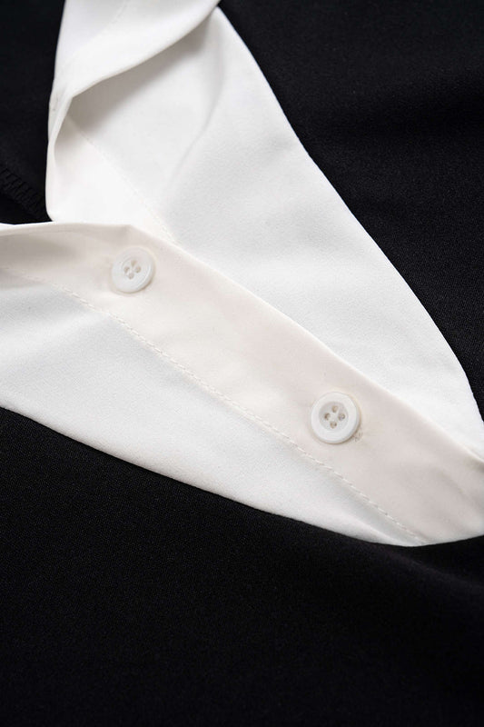 Contrast Sleeveless Slit Maxi Dress