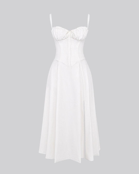 Corset Detail A Line Midi Dress