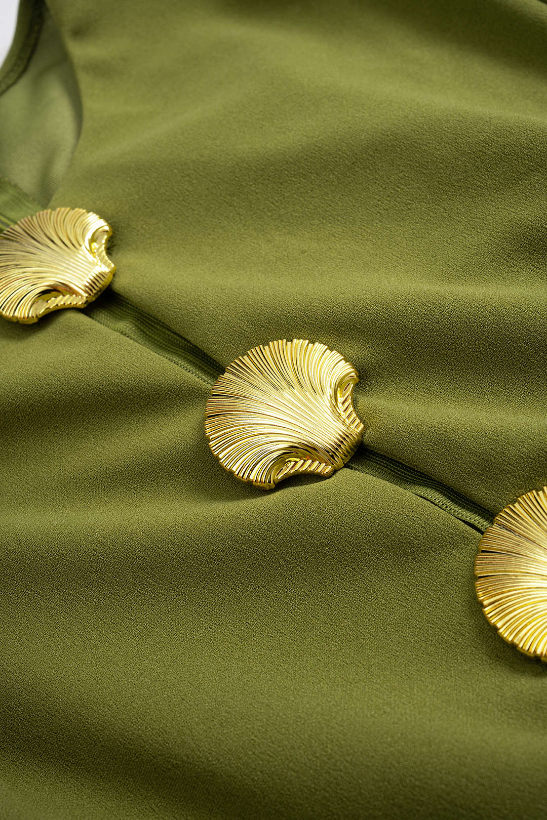 Cut Out Metallic Button Zipper Short Sleeve Maxi Dress