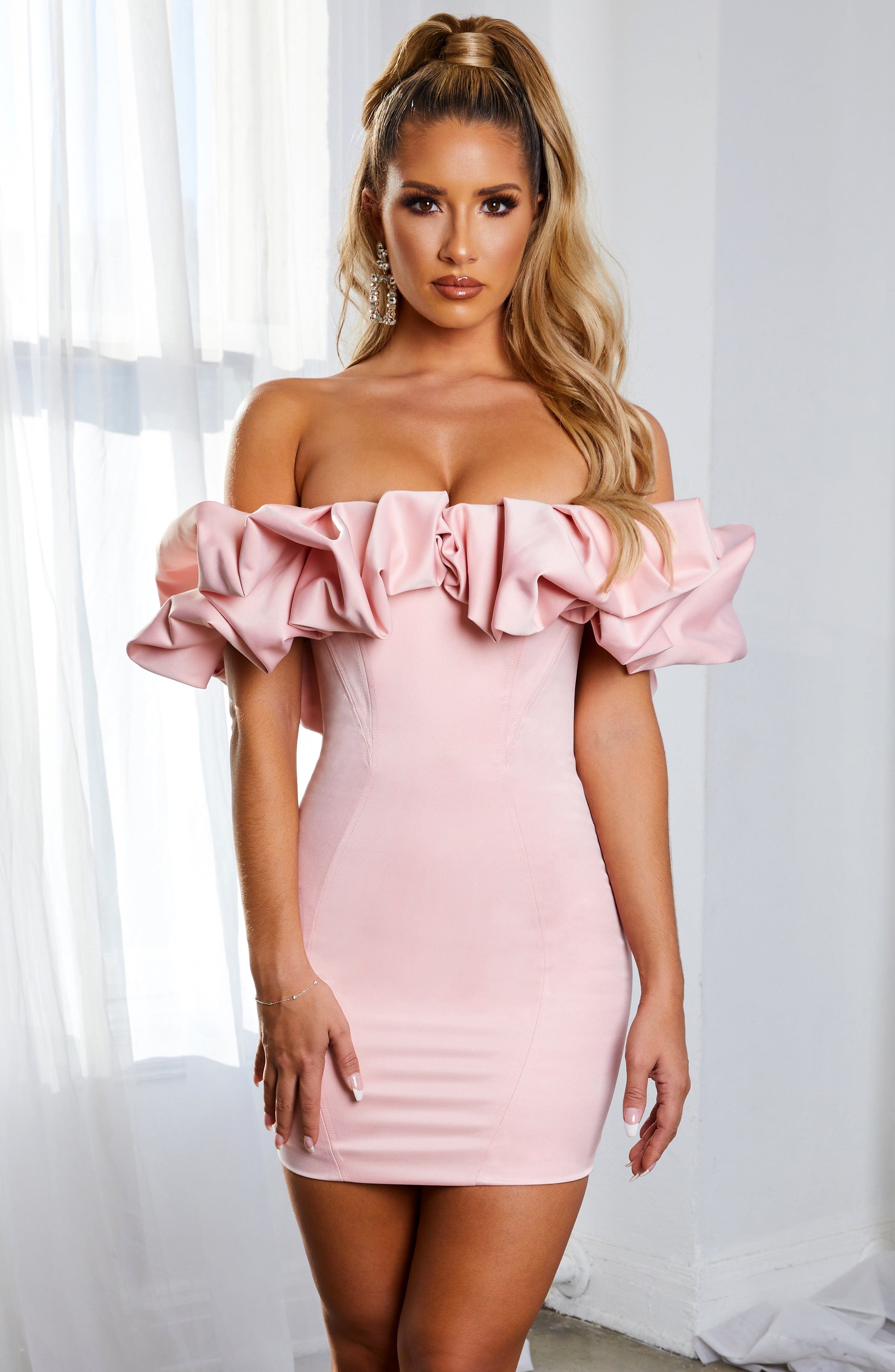 Allie Mini Dress - Baby Pink