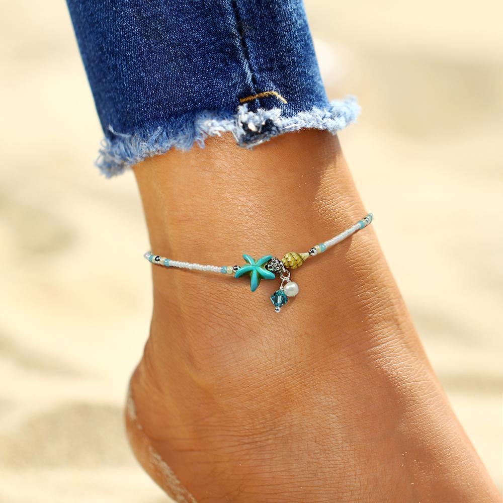 AquaMarine Star Anklet