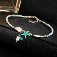 AquaMarine Star Anklet