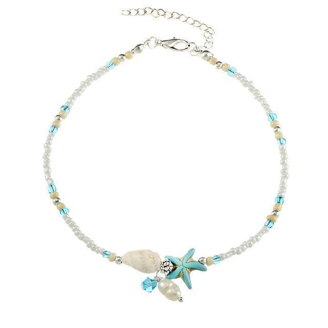 AquaMarine Star Anklet