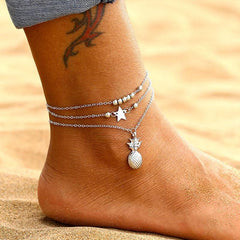 Aqua Artisan Wave Anklet Handmade