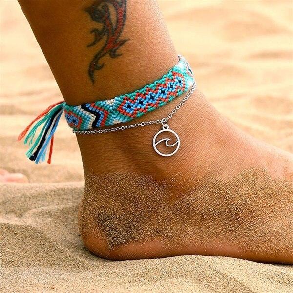 Aqua Artisan Wave Anklet Handmade