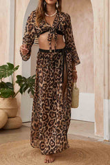 2 Pack Leopard Top and Skirt Set