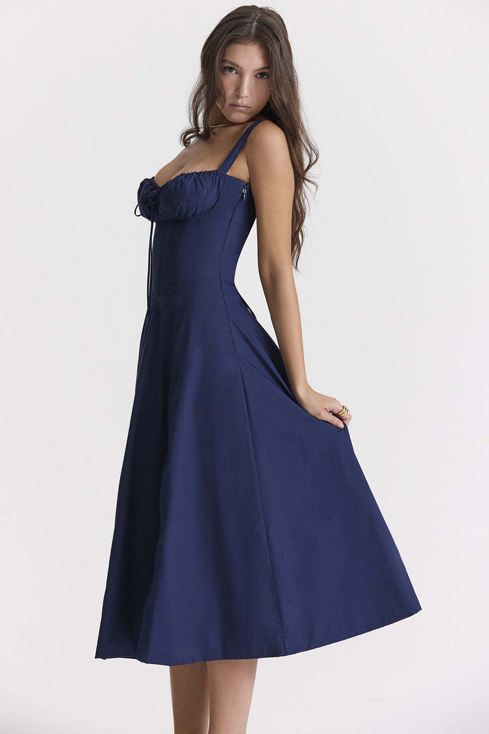 Corset Detail A Line Midi Dress