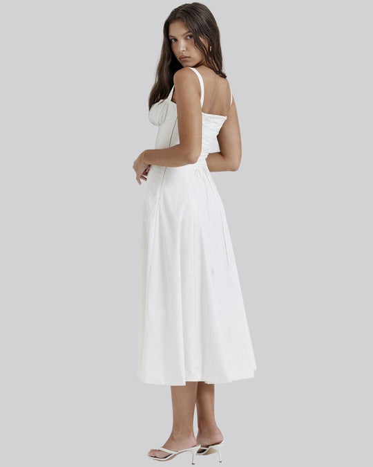 Corset Detail A Line Midi Dress