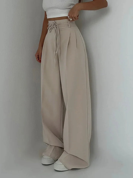 Lace-up casual trousers