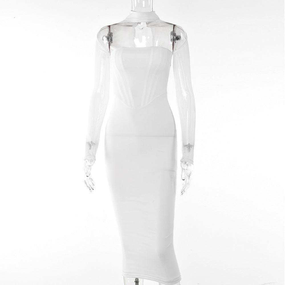 Temptation Voile Long-Sleeve Midi Dress