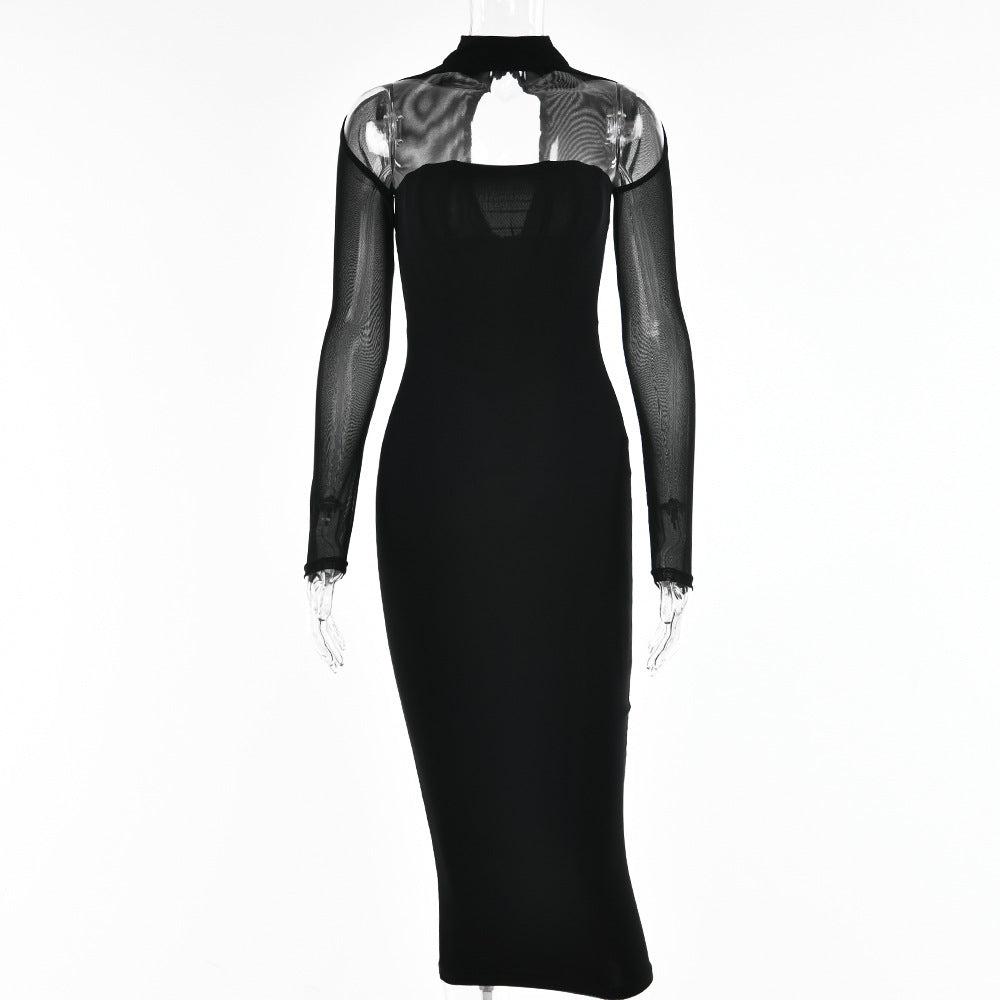 Temptation Voile Long-Sleeve Midi Dress