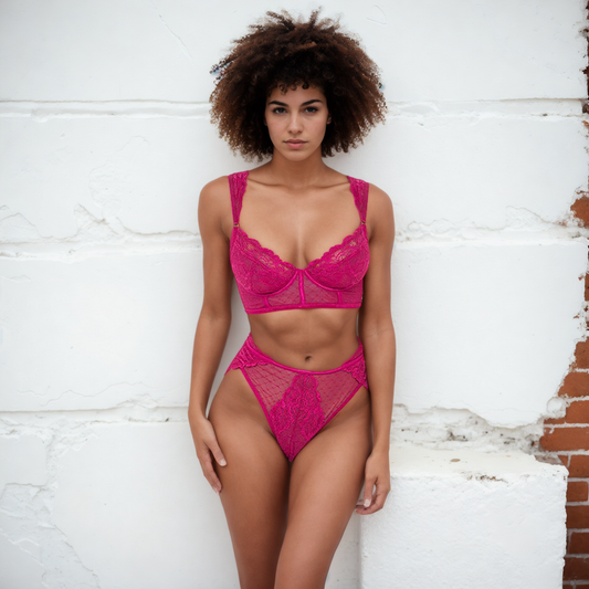 Rose Red Embroidered Enigma's Allure Lingerie.