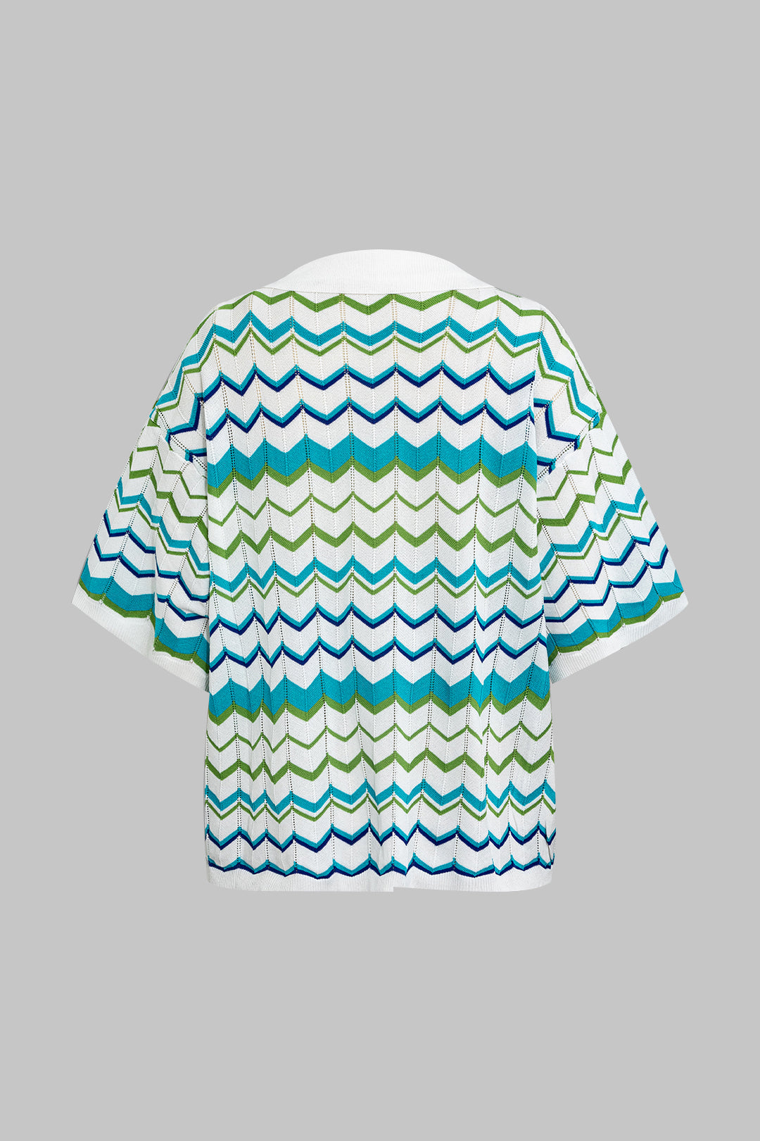 Contrast Knit Top And Drawstring Shorts Set