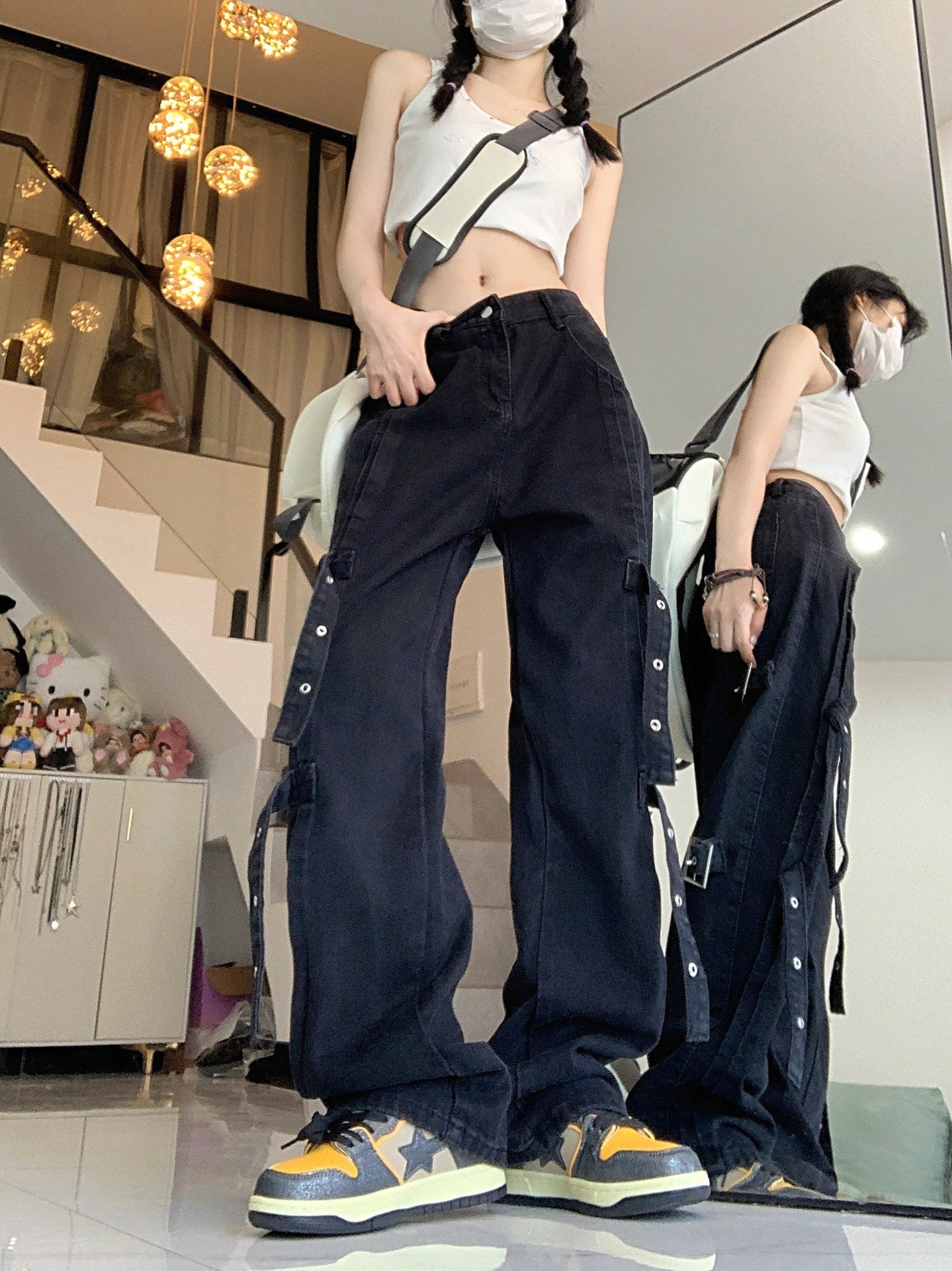 American Style Retro Cargo Jeans