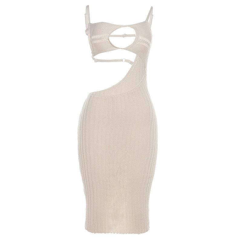 Sun-Kissed Seductive Off-Neck Cutout Sheath Dress