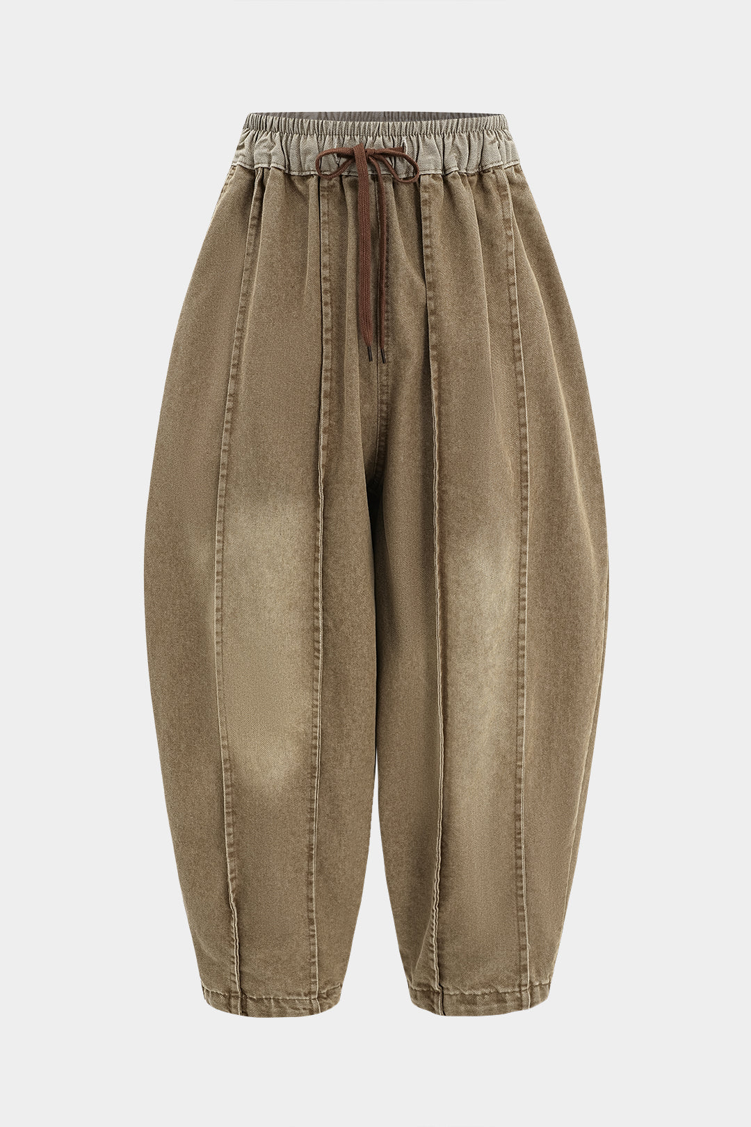 Denim Faded Wide Leg Barrel Jeans