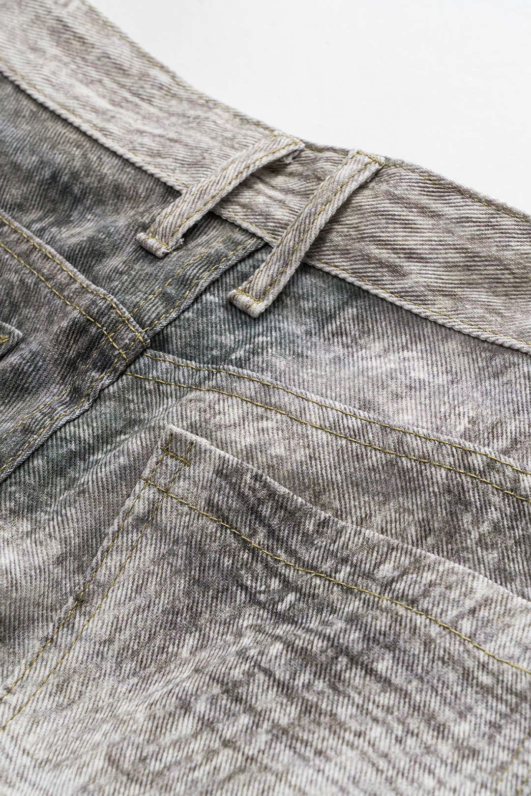 Denim Retro Abstract Print Wide Leg Jeans