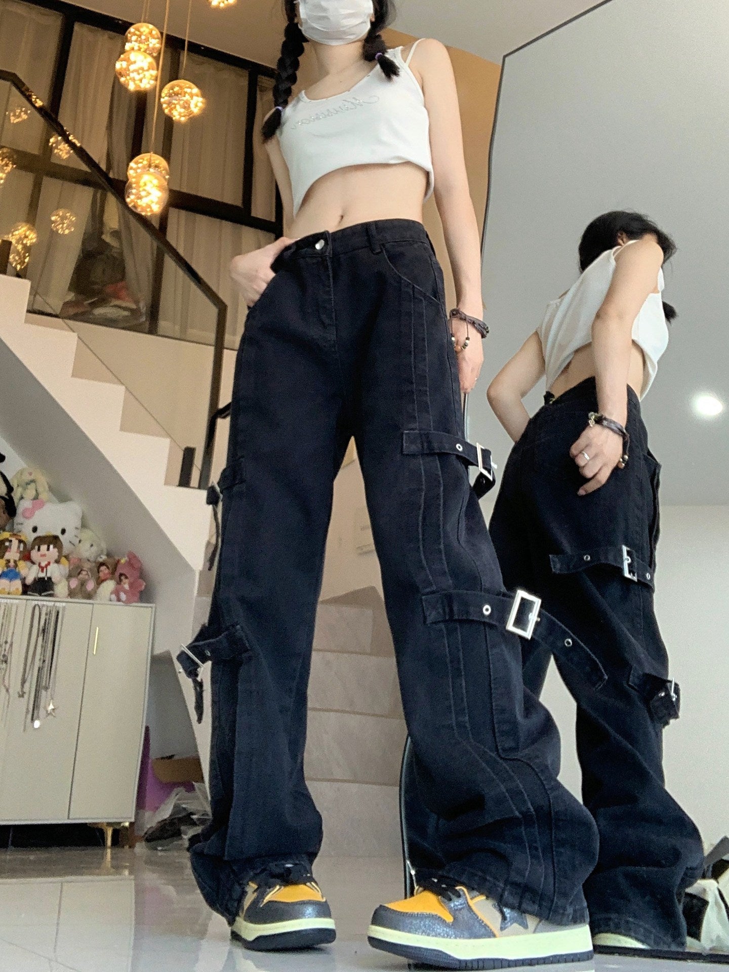 American Style Retro Cargo Jeans