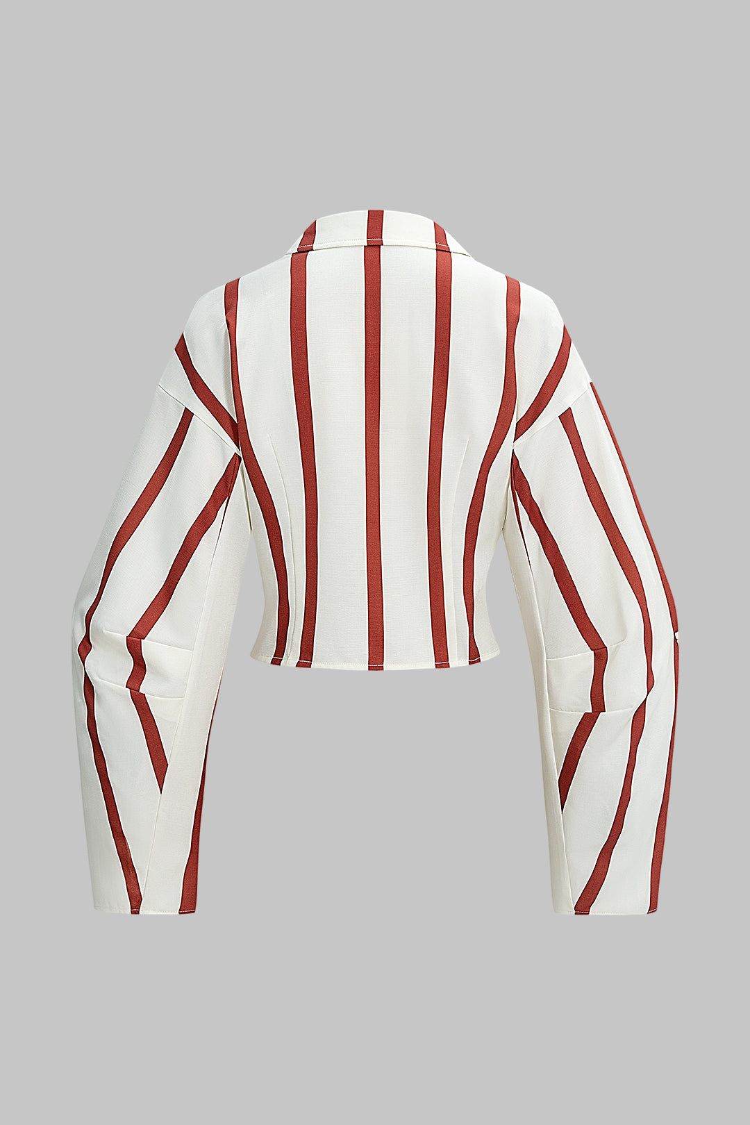 Contrast Stripes Print Button Long-Sleeve Shirt