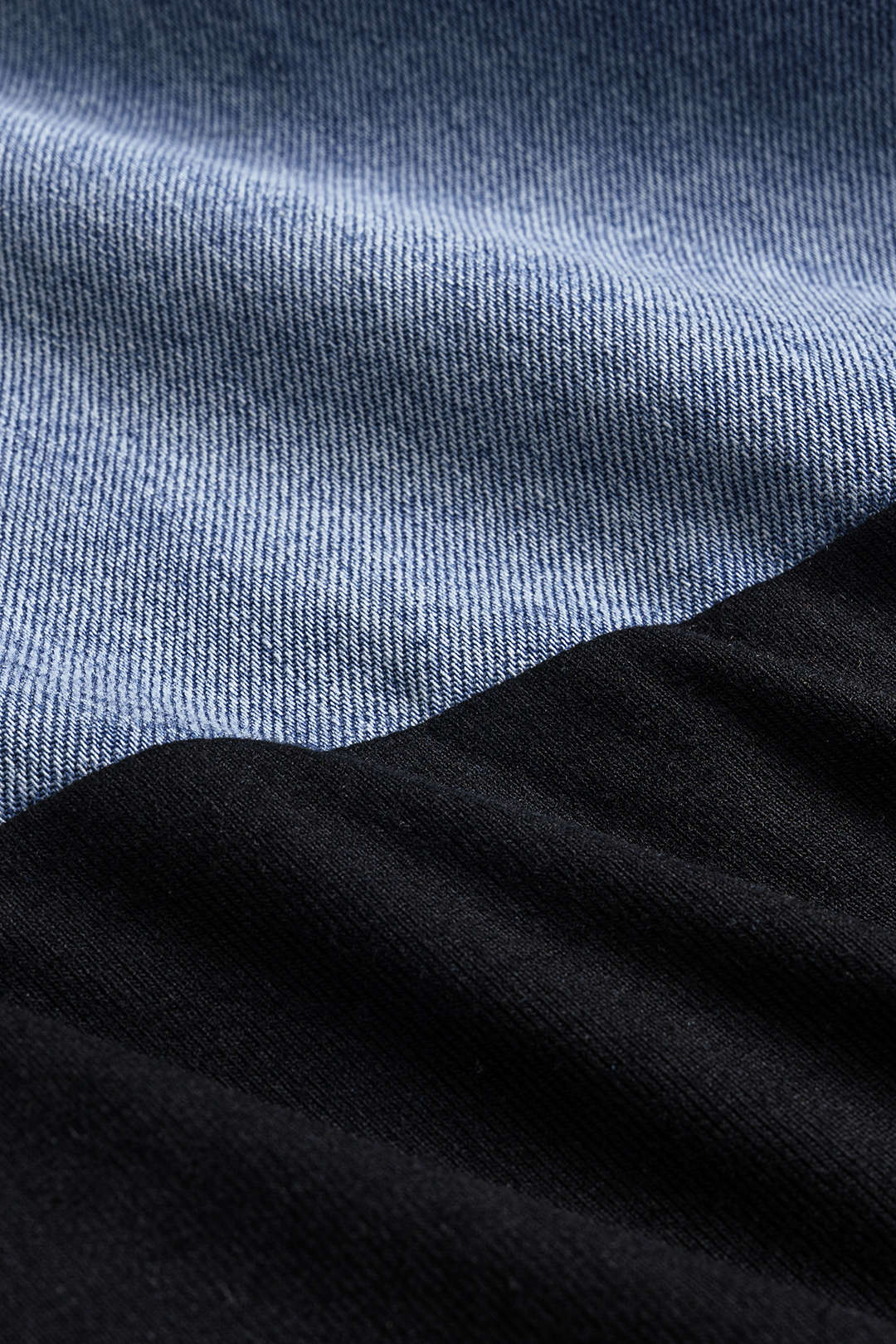 Denim Drawstring Patchwork Crop Top