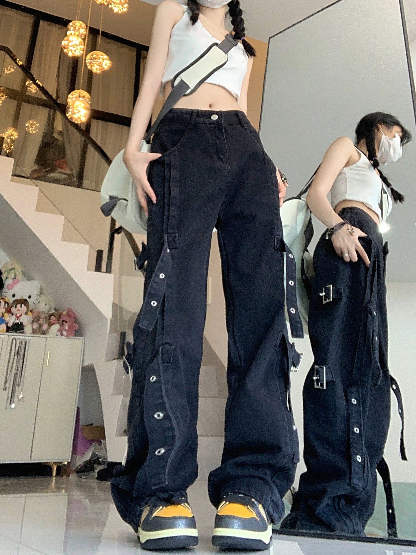 American Style Retro Cargo Jeans