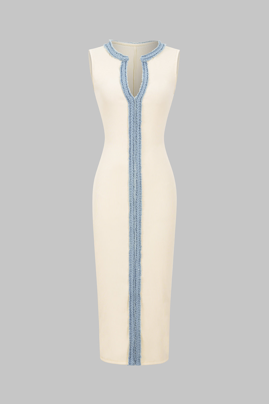 Contrast Patchwork Tank Sleeveless Maxi Dress