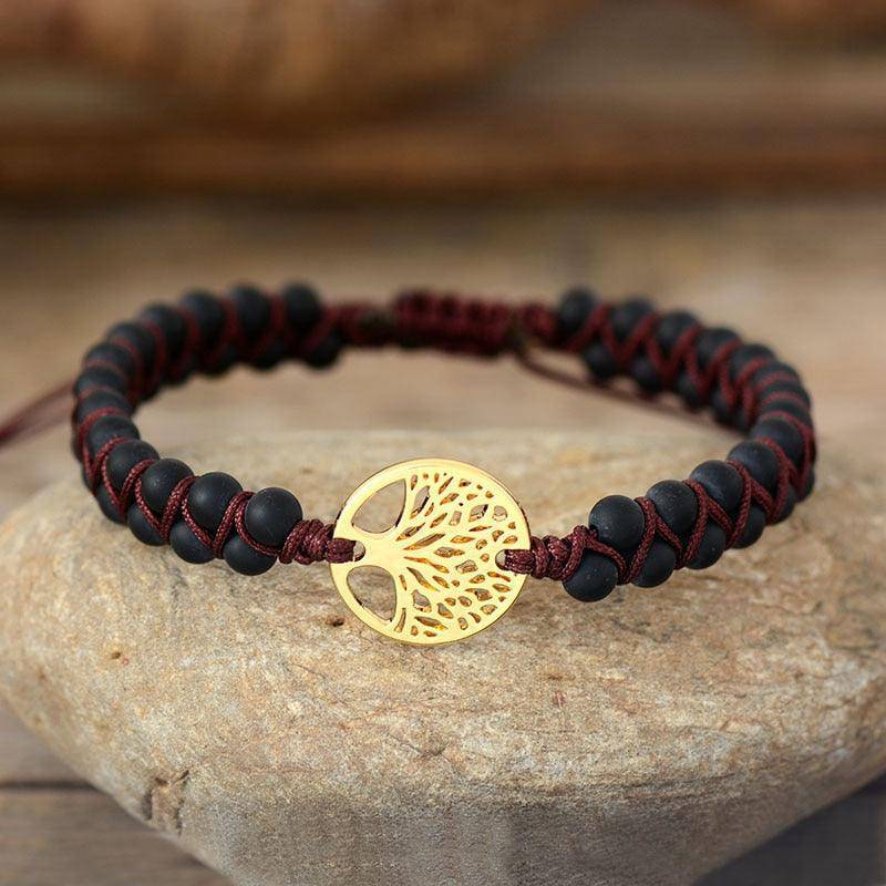 Tree Charm Bracelets African Japser String Braided Bracelets