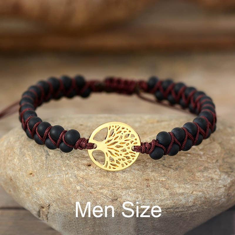 Tree Charm Bracelets African Japser String Braided Bracelets