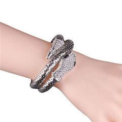 Coiled Snake Silver Bracelet